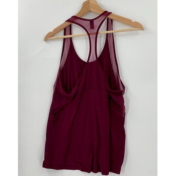 Victorias Secret Sport Lightweight Tank Top Mesh Detail Bugundy Women's Medium - Picture 3 of 6